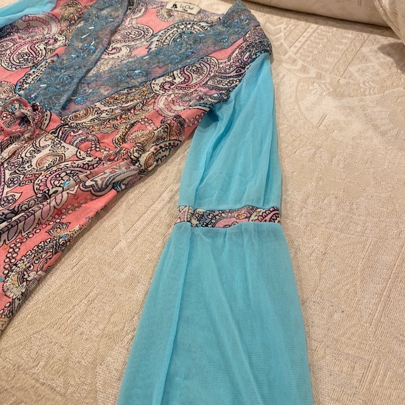 Le Chat Flowy Top with Sequins on front lapel - Picture 9 of 13